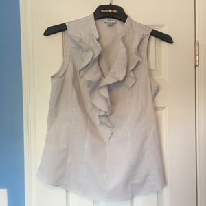 Sleeveless LOFT  blouse with ruffles